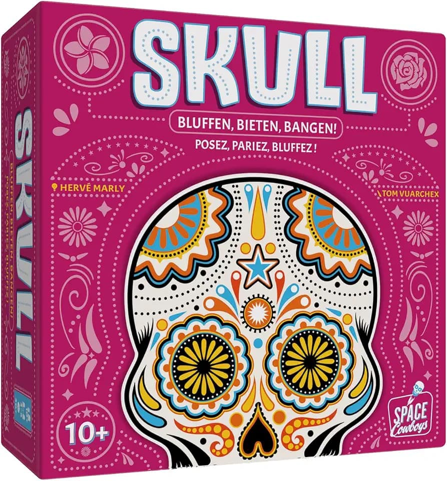 2011671 Skull, Bluffspiel für 3-6 Spieler, Kartenspiel, Partyspiel