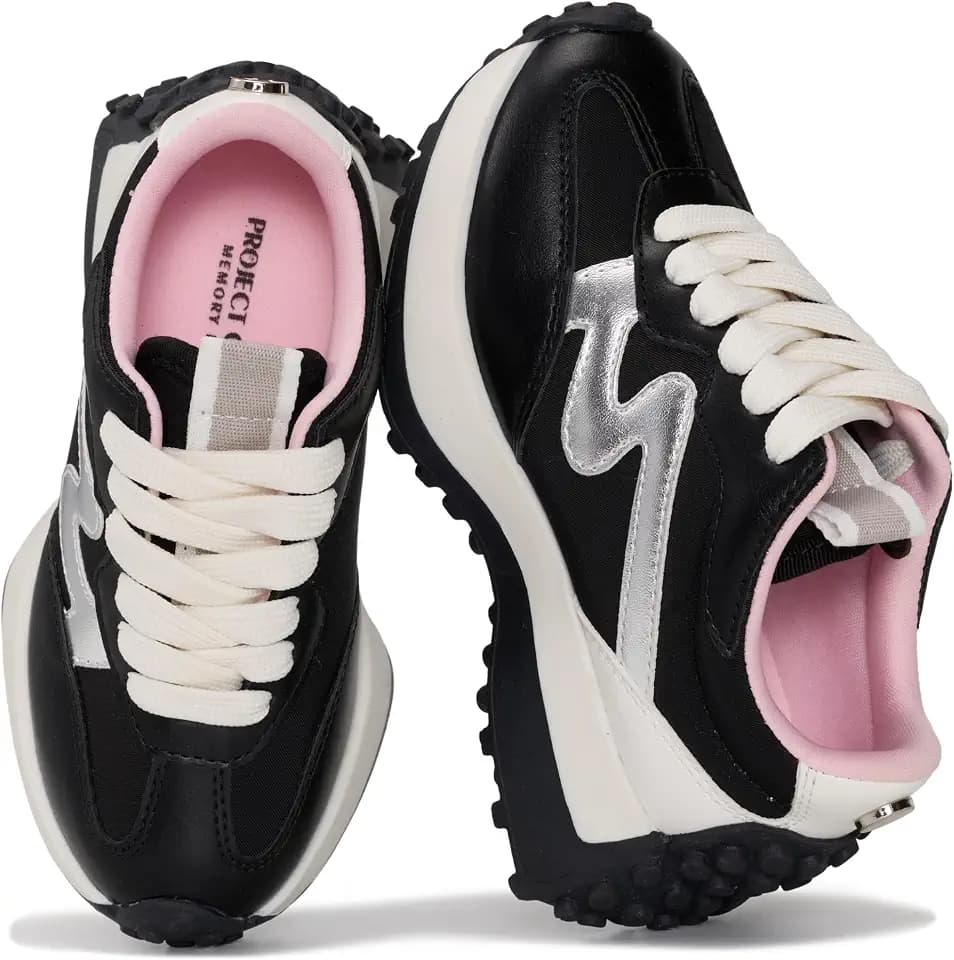 Trendy Sneakers for Girls with Stretch Laces Easy Slip in - Shoes for Girls