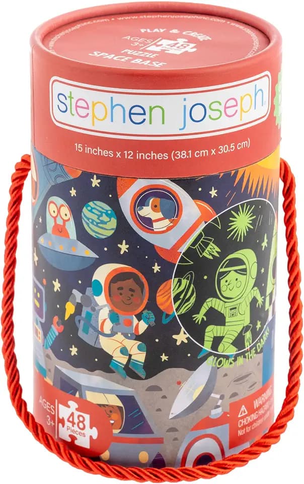 Stephen Joseph Glow in the Dark Puzzle for Kids, Space 48-Piece