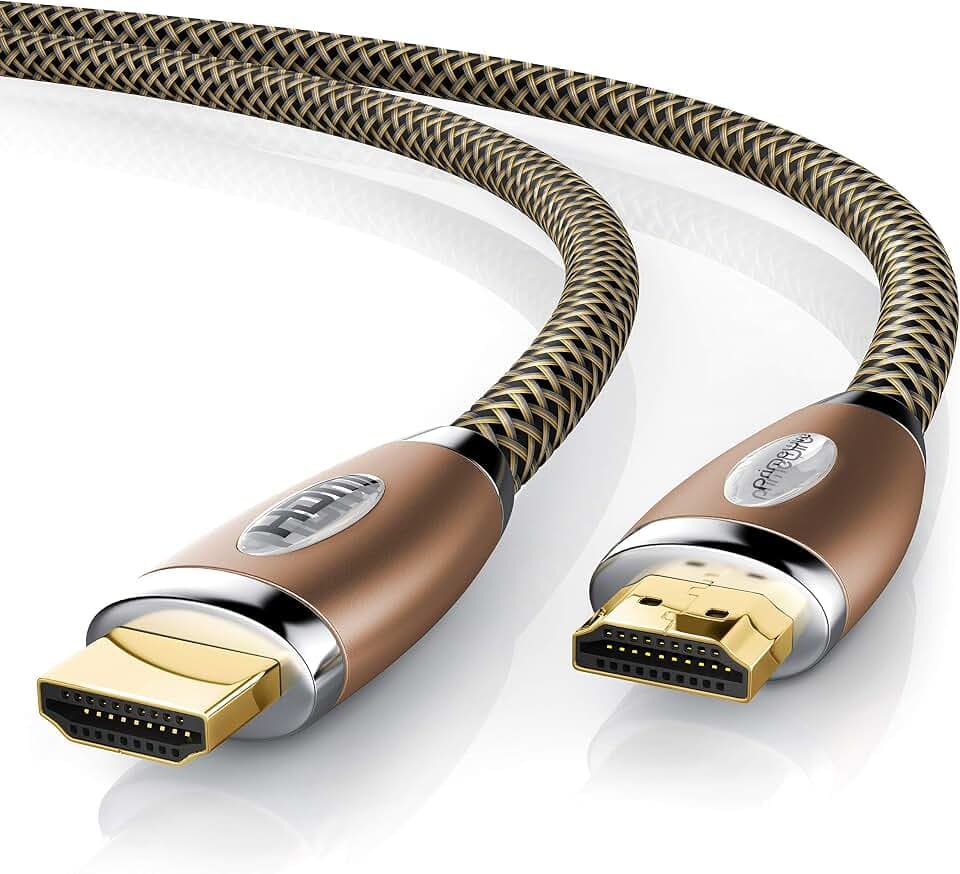 CSL - 3m Premium HDMI Kabel 2.1 UHD II 8k - High Speed with Ethernet - HDMI 2.1 2.0 2.0 1.4a - 8K Ultra HD II 4320p - Kabel 3 Fach geschirmt - 3D ARC CEC - Kupfer Design