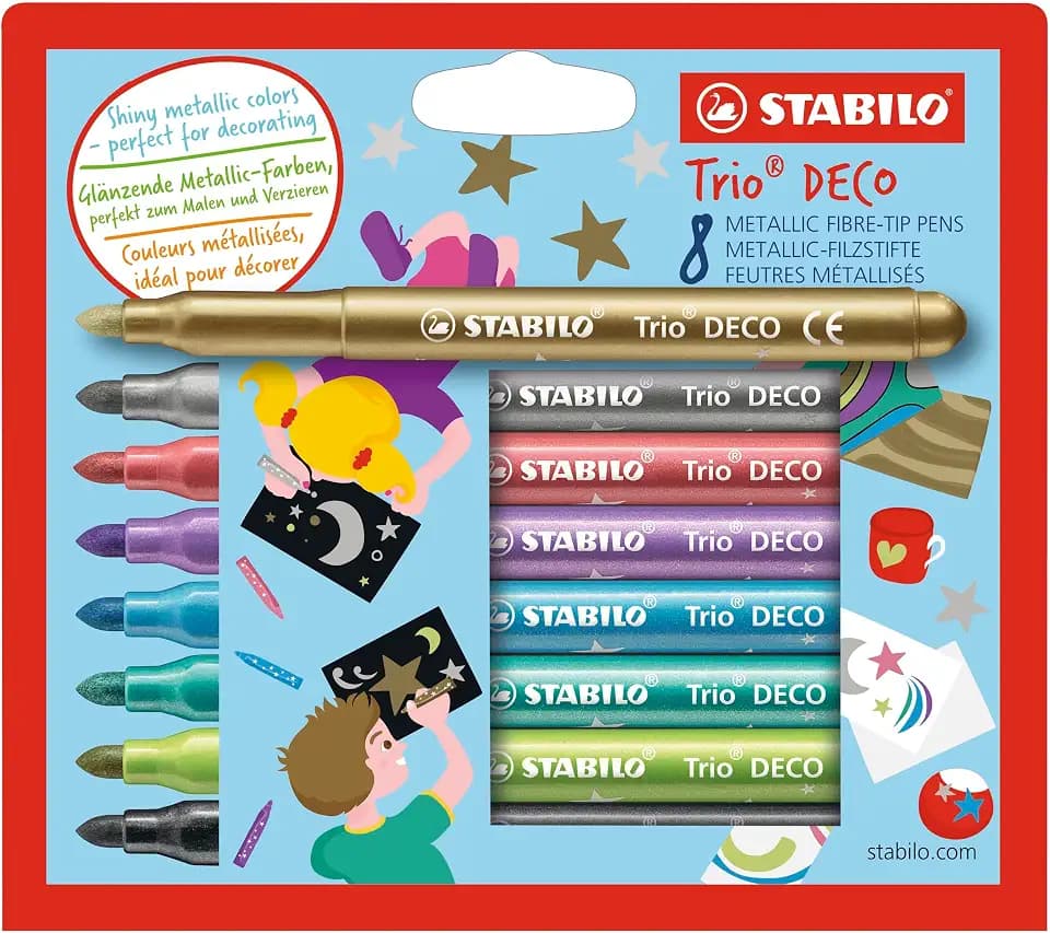 STABILO - Metallic-Filzstift mit robuster XL-Spitze - Trio DECO