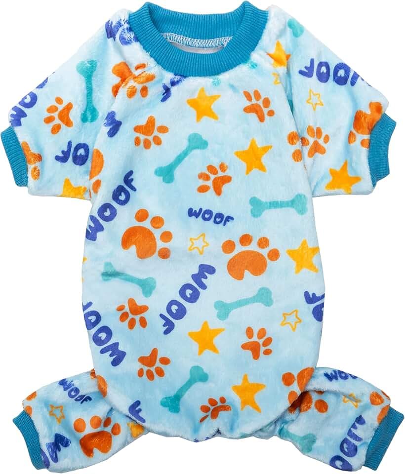 CUSOZWO Dog Pajamas, Soft Velvet Dog Jumpsuit for Small Medium Dogs