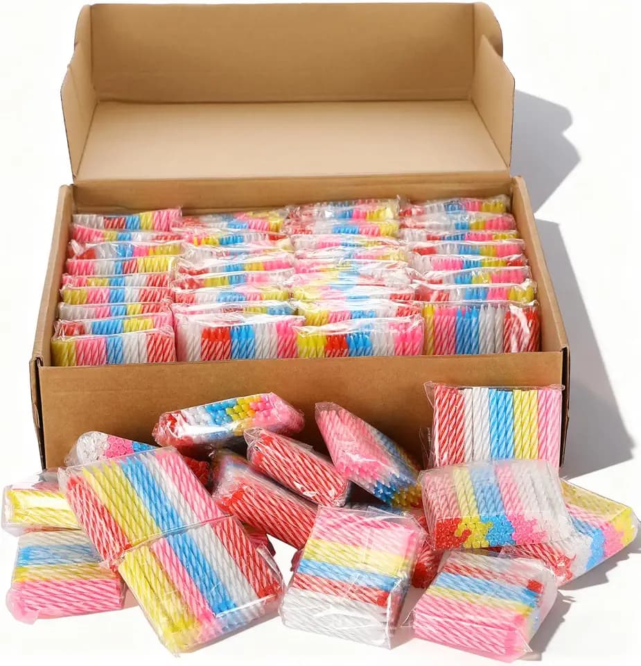 Lounsweer 20 Pack (1400 Count) Bulk Spiral Birthday Candles, Multicolored