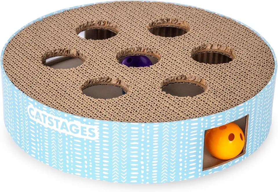 Catstages Scratch N' Hunt Interactive Cat Puzzle Toy with Scratcher, 11"