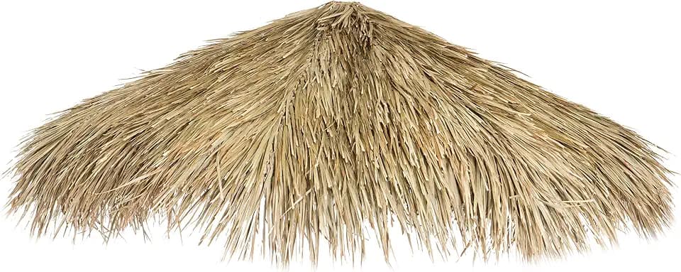 FOREVER BAMBOO Mexican Palm Thatch Umbrella Cover Palapa Thatch Roofing Tiki Hut Umbrella Skirt 7ft D, Natural Organic