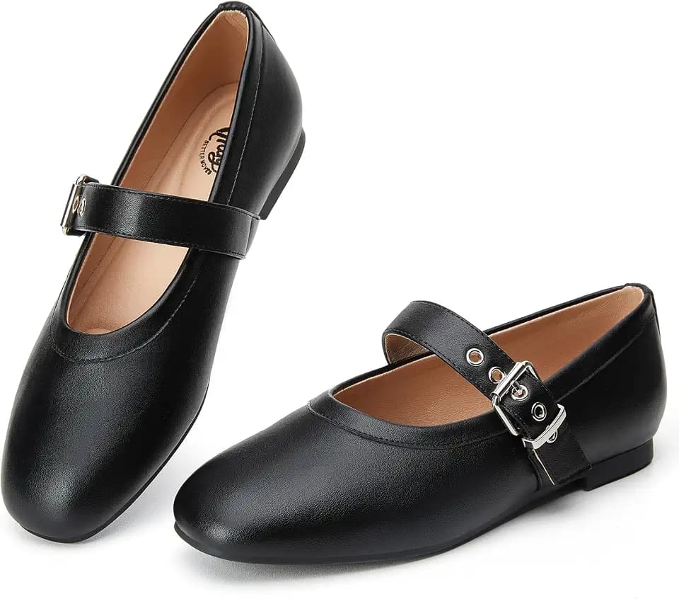Trary Mary Jane Shoes Women, Mary Jane Flats for Women, Ballet Flats Shoes Round Toe Mary Jane Flats Shoes Dressy Comfortable