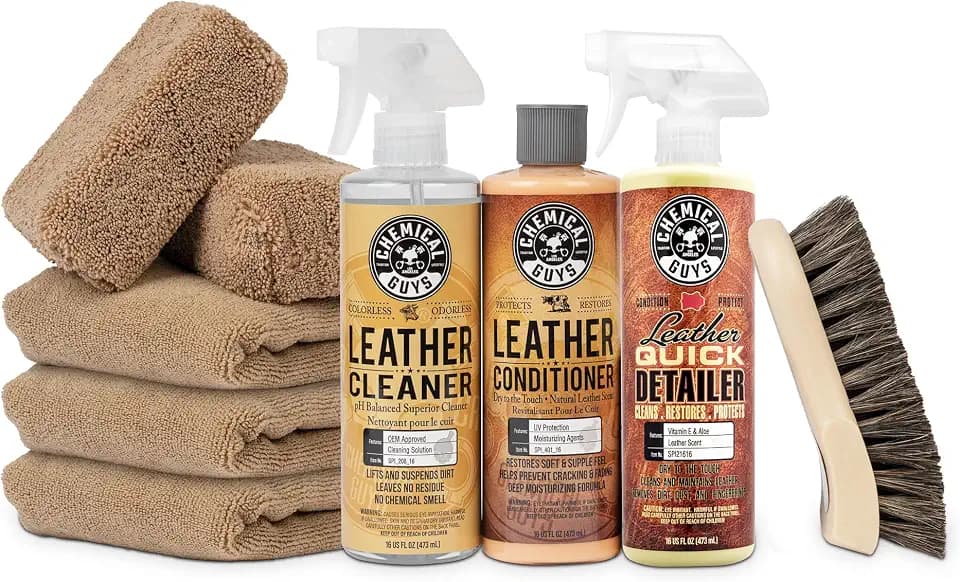 Chemical Guys, 9-Piece Leather Cleaner & Conditioner Kit for Car Interiors