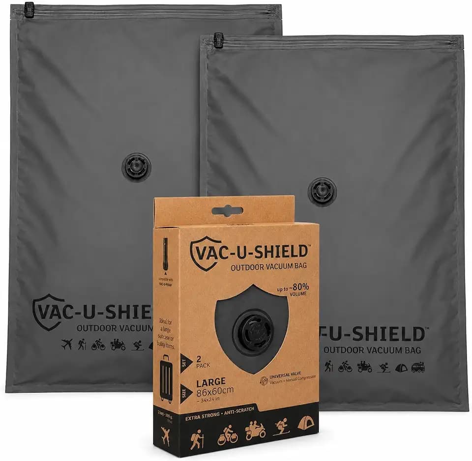 Vac-U-Shield Outdoor Kompressionsbeutel, 2er-Set, Grau 86x60 cm, kratzfest