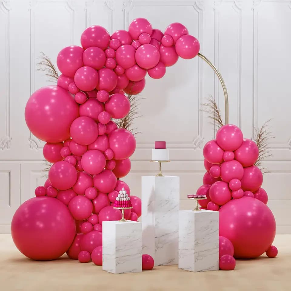 PartyWoo Hot Pink Balloons 128 pcs Different Sizes of 18 12 10 5 Inch Magenta Fuchsia Balloon Arch Kit Garland for Baby Shower Wedding Bridal Shower Anniversary Birthday Party Decorations Pink-Y12