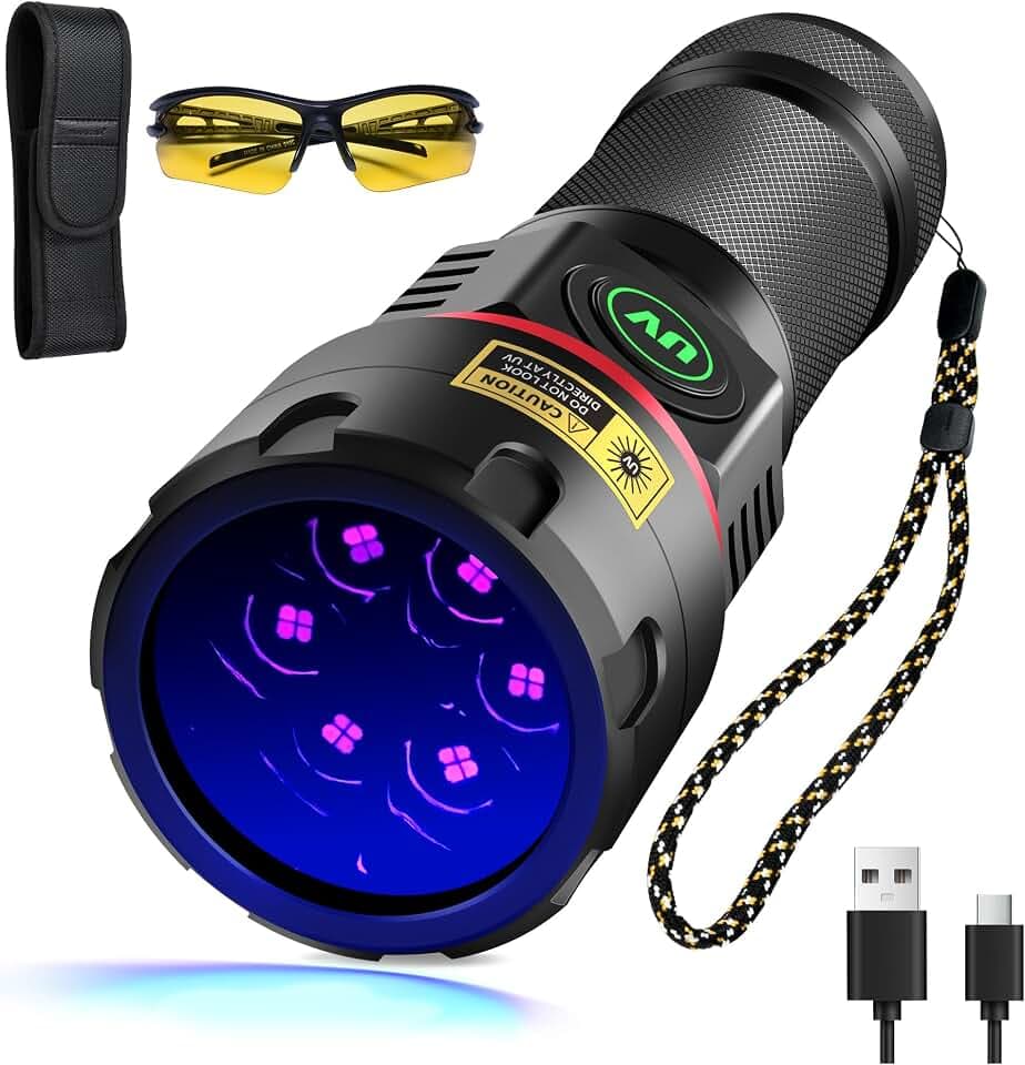DARKBEAM UV Taschenlampe Schwarzlicht 365nm,Schwarzlichtlampe Ultraviolett
