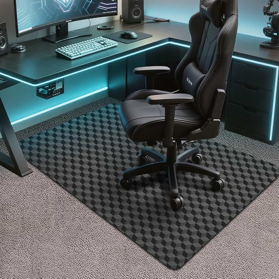 AiBOB Office Chair Mat for Carpet, 36" x 48", 3D Diamond Design for Gaming