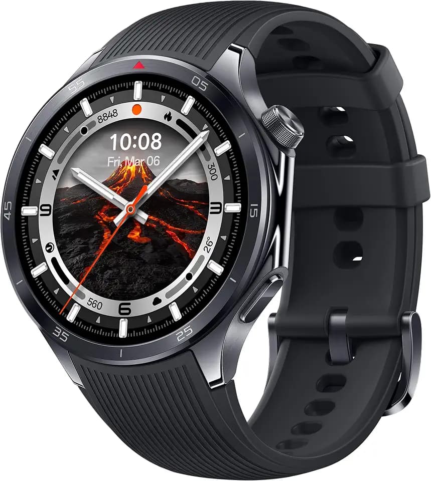 OPPO Watch X2 1,50" AMOLED Display, Bluetooth 5.2, GPS, NFC, ColorOS Watch 7.0, Dual Proc Qualcomm, 0-100% in 80min, 120h Laufzeit, 32GB ROM [Italienische Version] Lava Black