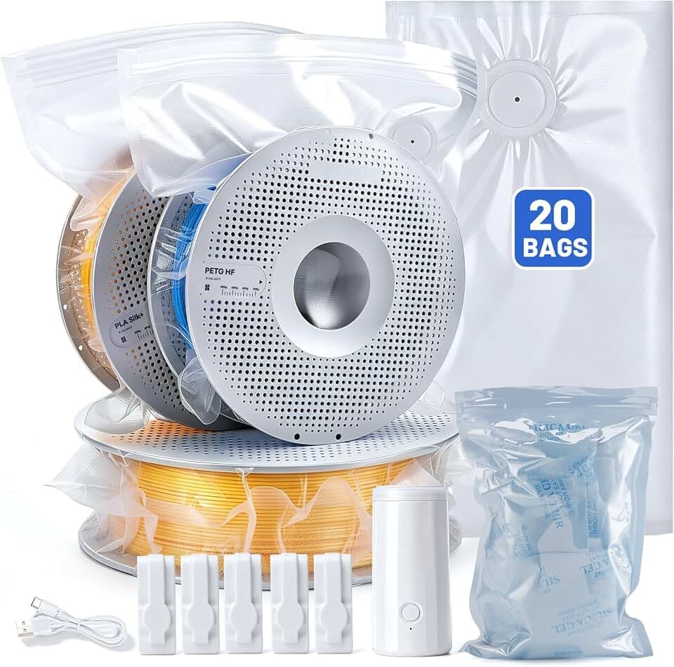 AGPTEK 20er Pack 3D Filament Aufbewahrung 30 × 34 cm Vakuumversiegeltes Set