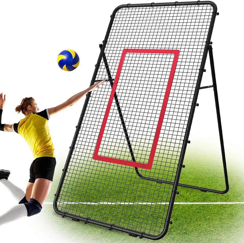 Nandae Adjustable Volleyball Rebounder Net 7x4 FT, Steel Frame & High-Tension PE Netting, Durable & Portable Volleyball Training Equipment Practice for Improving Volleying, Bumping, Spiking Skills
