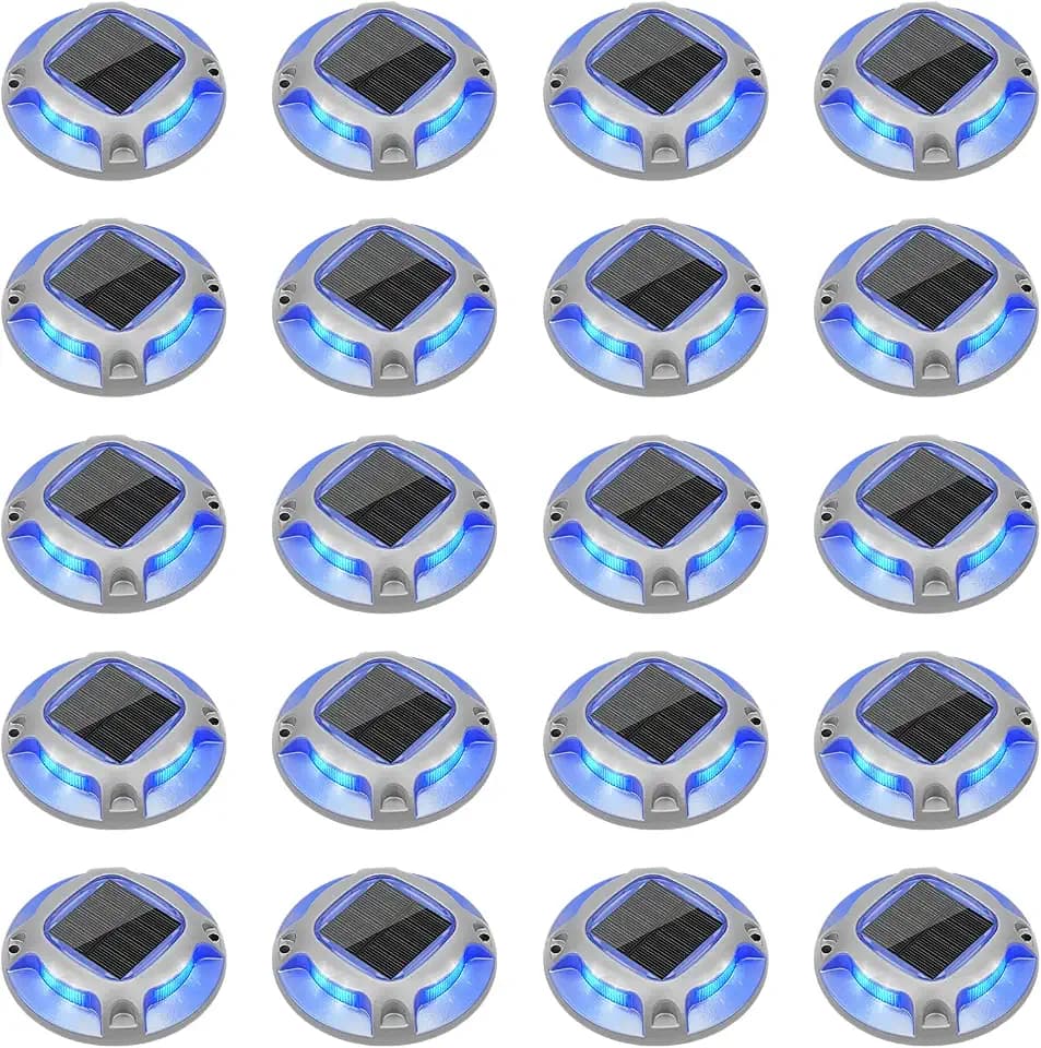 VOLISUN Solar Driveway Marker Lights Dock Marine Led Deck Outdoor 20 Pack