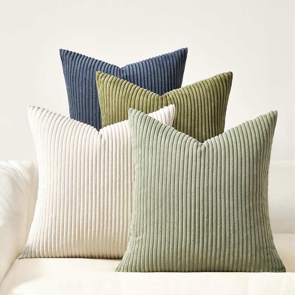 Topfinel 20x20 Set of 4 Livingroom Cushion Covers Soft Boho Decorative Velvet Pillow Covers for Bed Accent Modern Pillowcases Sofa Livingroom Home Decor Muted Teal