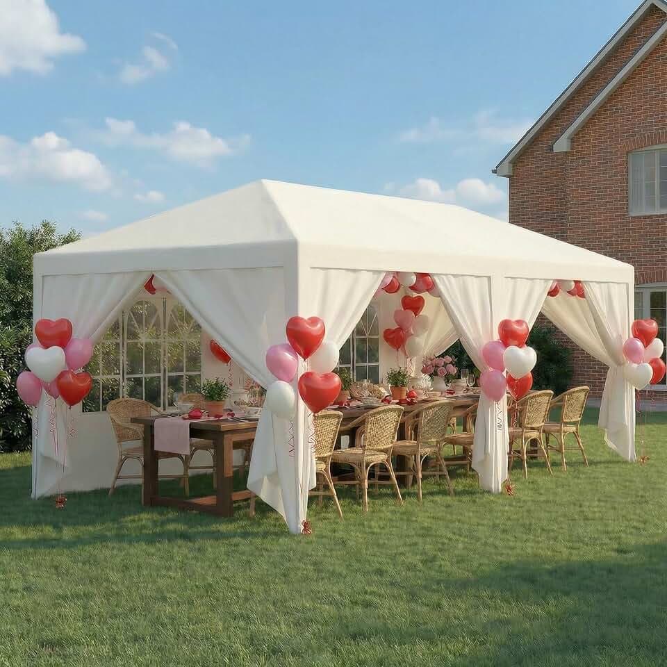 HOTEEL 10x20 FT Party Tent Outdoor Canopy Tents for Parties with 6 Removable Sidewalls, Carpas para Fiestas Waterproof for Gazebo Large Backyard Shelter Patio Wedding Events Tent BBQ White