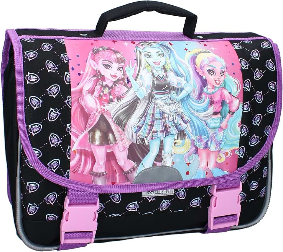 Vadobag Monster High Feeling Fierce Rucksack für Kinder | Schule | Kindergarten – Farbe Schwarz und Violett – Maße 33 x 38 x 12 cm