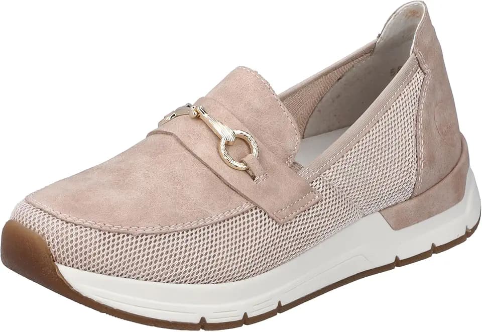 Rieker Damen Halbschuh Loafer Slipper Modeschuh rosa rosa
