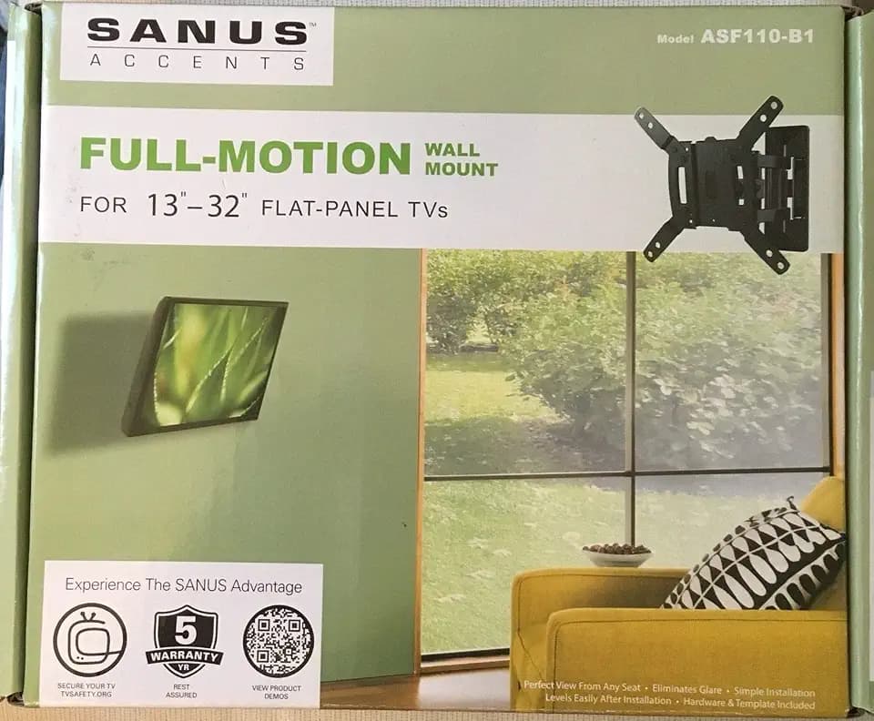 Sanus Accents Full-Motion Wall Mount for 13-32 TVS-ASF110-B1