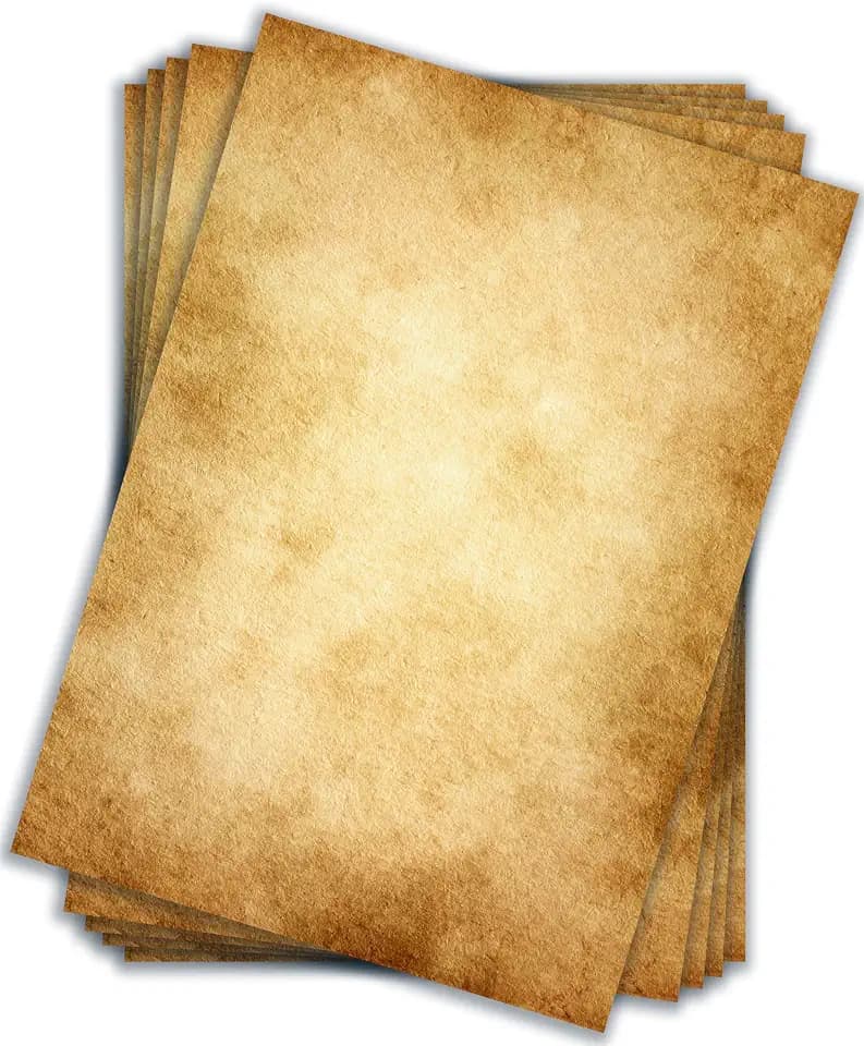 50 Blatt Briefpapier DIN A4 Vintage mittelalterlich altes Papier Urkunde bedruckbar 120g/m² Papier.