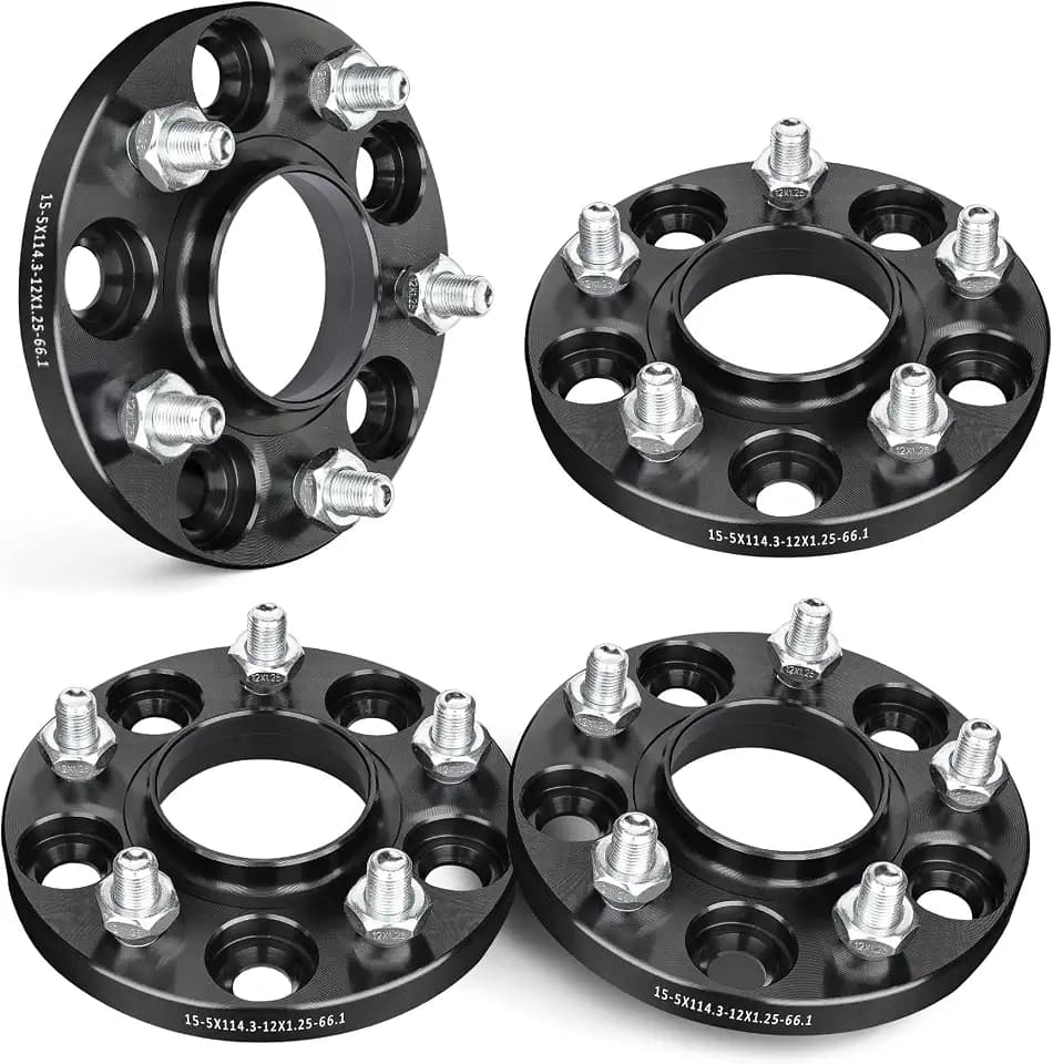 EVIL ENERGY 5x4.5 Wheel Spacers 15mm, 66.1 mm Bore Hubcentric M12x1.5 Studs