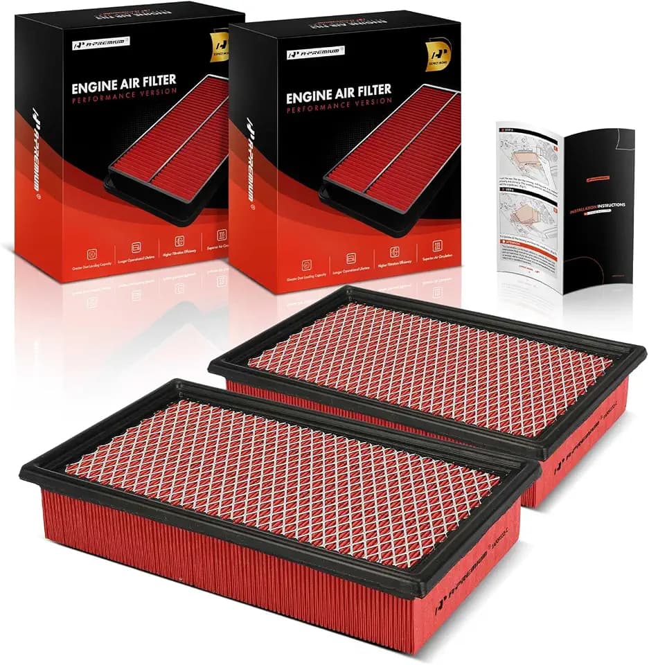 A-Premium 2-PC Pre-oiled Engine Air Filter Compatible with Ford & Lincoln