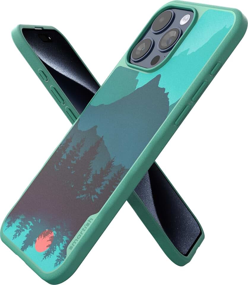 Smartish iPhone 15 Pro Max MagSafe Case, Gripmunk, Slim Grip, Mountains
