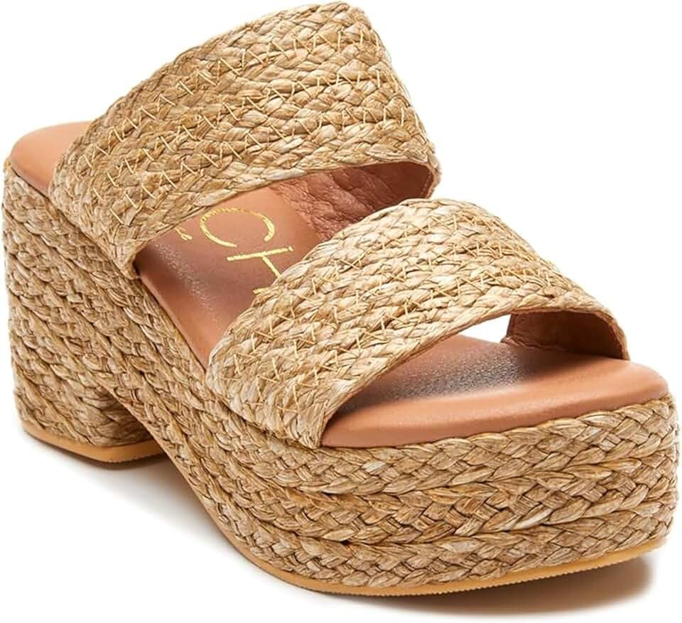 BEACH by Matisse Womens Gem Platform Block Casual Sandals Casual High Heel 3" & Up - Off White
