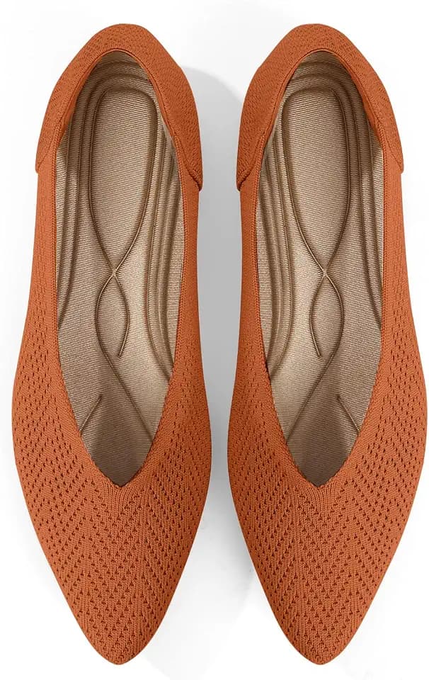Pointed Toe Flats for Women Knit Ballet Flats Women's Comfortable Dress Shoes Casual Business Work
