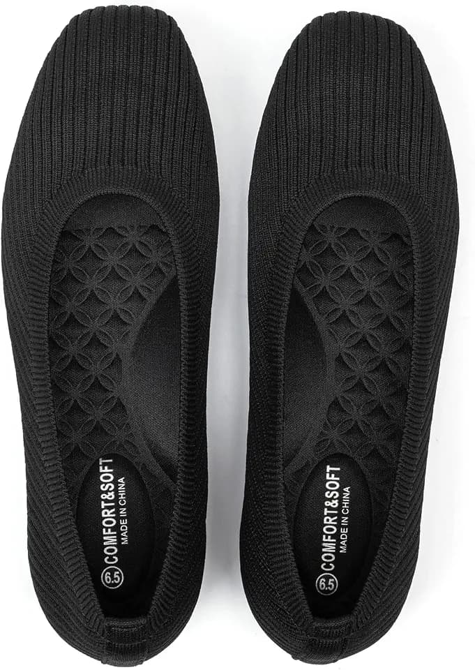 Frank Mully Women's Flats Square Toe Flats Comfortable Slip on Washable Ballet Flats Shoes for Women Dressy Work