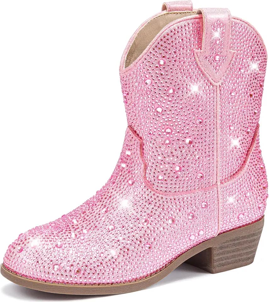 Motasha Cowgirl Boots for Girls Rhinestone Cowboy Boot Ankle Booties kids