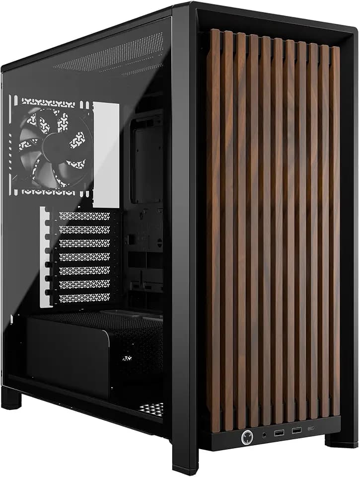 Corsair Frame 4000D Wood RS Modular Mid-Tower ATX PC Case – Black/Walnut