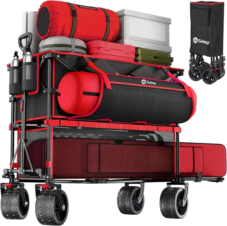 Sekey 400L Double-Decker Wagon, 500 lb Capacity, 50 in Extender