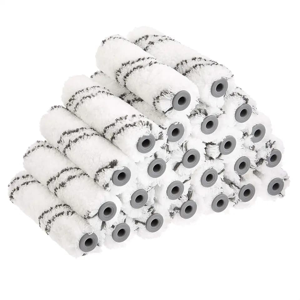 Amazon Basics Microfiber Paint Roller Covers for Smooth Finish, Shedless, Washable, 4", 24-Pack