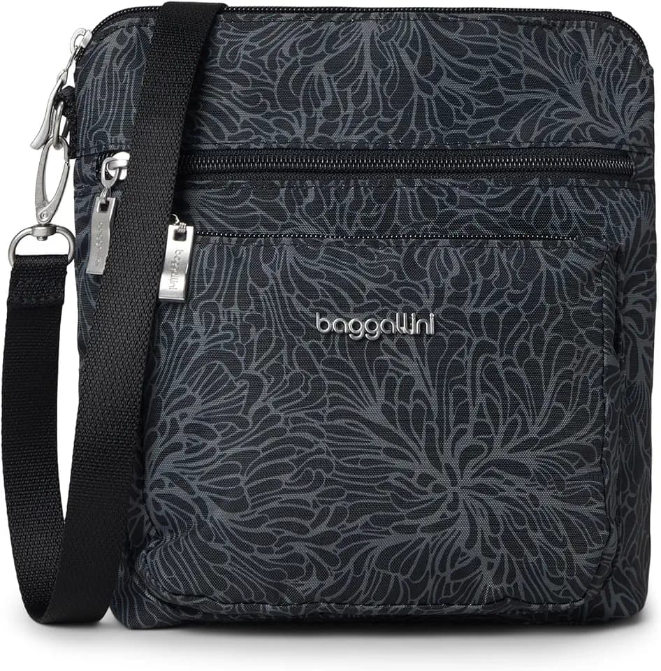 Baggallini Modern Pocket Crossbody Bag for Women, 8.5"x8.5" Handbag Purse with RFID, Lightweight Water-Resistant