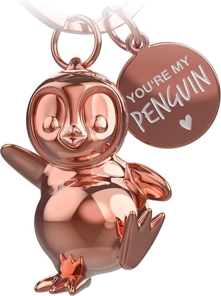 FABACH Pinguin Schlüsselanhänger Breezy - Pinguin Glücksbringer Geschenke Freundin oder Freund - Partner Geschenk Liebe Schlüsselanhänger zu Geburtstag, Jahrestag - Gravur You're my penguin