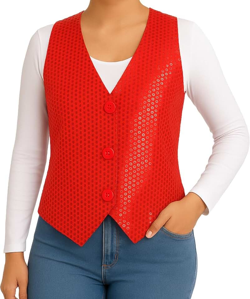 Wildarms Paillettenweste für Kinder Unisex, glitzerndes Accessoire für Tanz, Theater, Talentshows und Partys