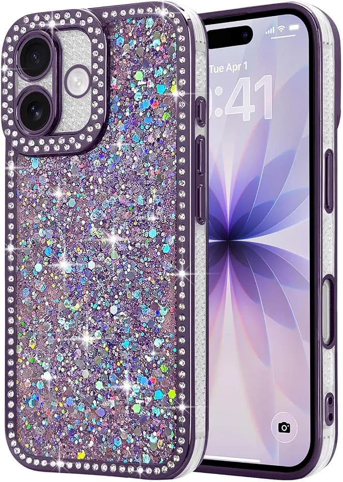 Lafunda for iPhone 17 Case Glitter Luxury Shiny, Purple