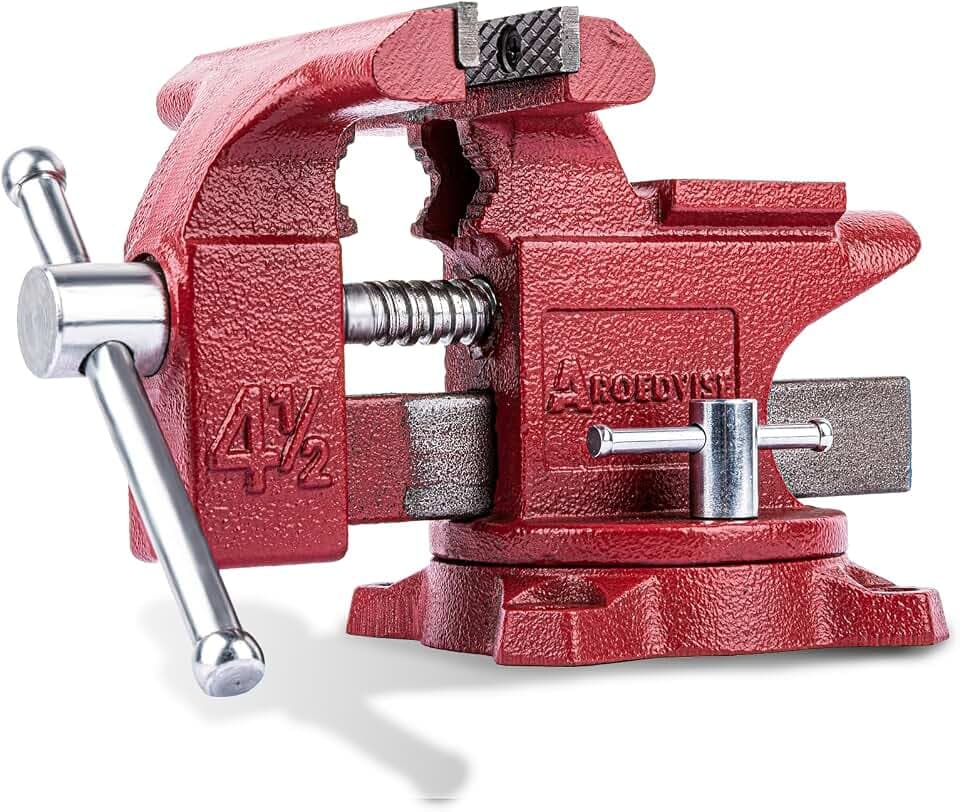 Bench Vise 4.5" Jaw Width 240° Swivel Base with Anvil & Multi-Jaw