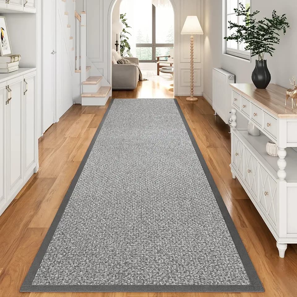 YDKGL Hallway Runner Rug Non Slip Kitchen Runner Entryway Mat Grey 2x8 ft