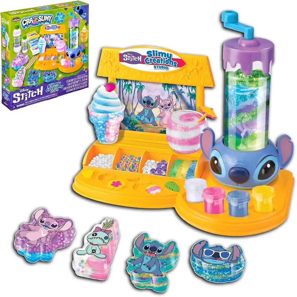 Disney Stitch Slimy Creations Studio, DIY Slime Making Kit with Colorful Confetti Mix-ins for Ages 6 and Up