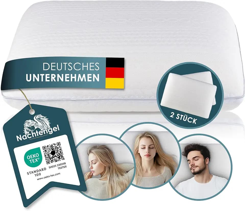 Schlafkissen orthopädisch Memory Foam – 2er Set, 10cm