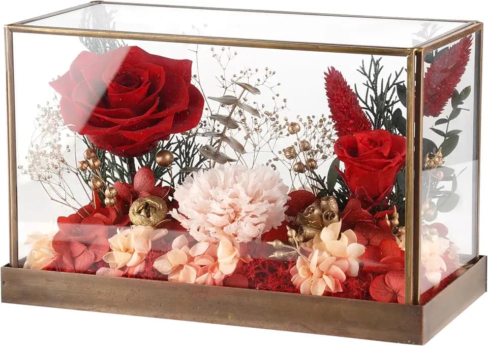 Mothers Day Glass Rose Gifts for Mom from Daughter Son, Forever Real Preserved Flowers Rose in Glass Dome, Birthday Gifts for Women Wife Girlfriend Best Friend, Anniversary & Womens Day Home Decor