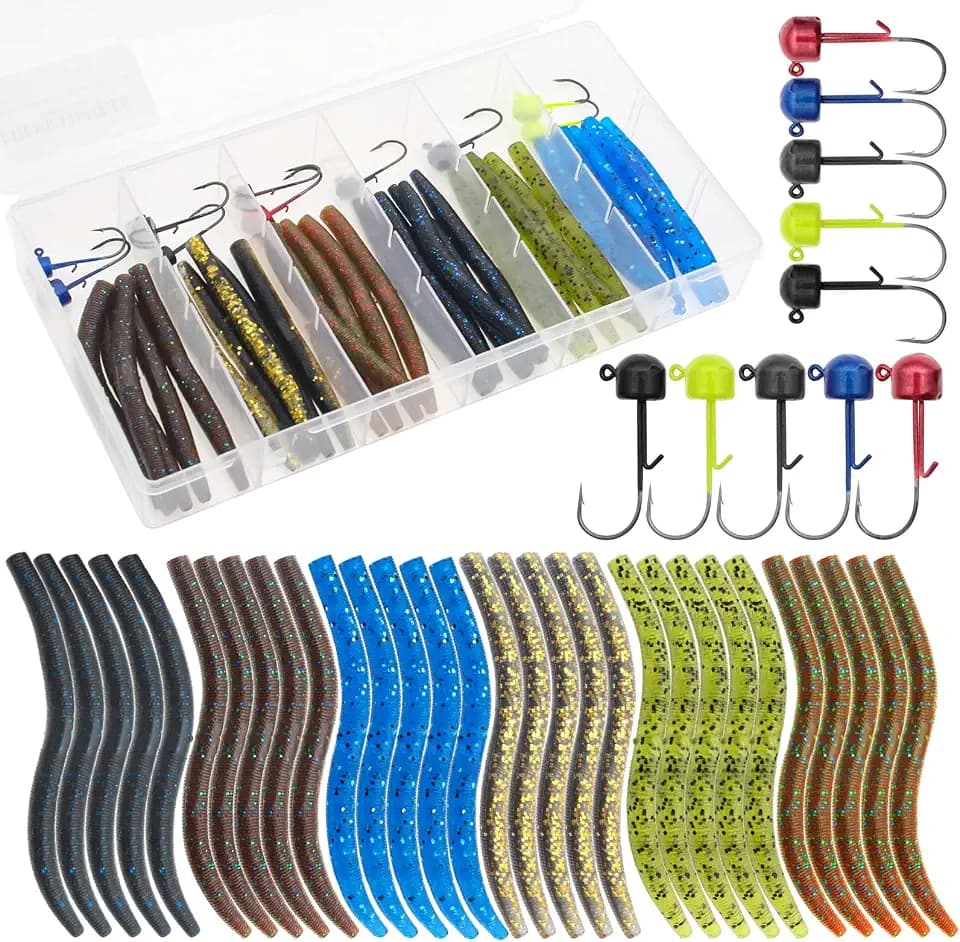 Senko Worms 40/133Pcs Fishing Soft Plastic Bait Bass Fishing Lures