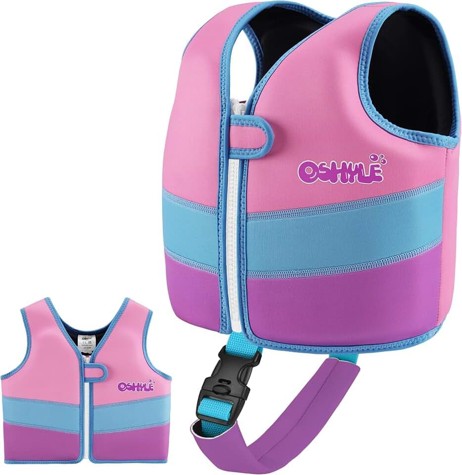 Schwimmweste Kinder, Neopren-Schwimmlernhilfe mit Sicherheitsgurt
