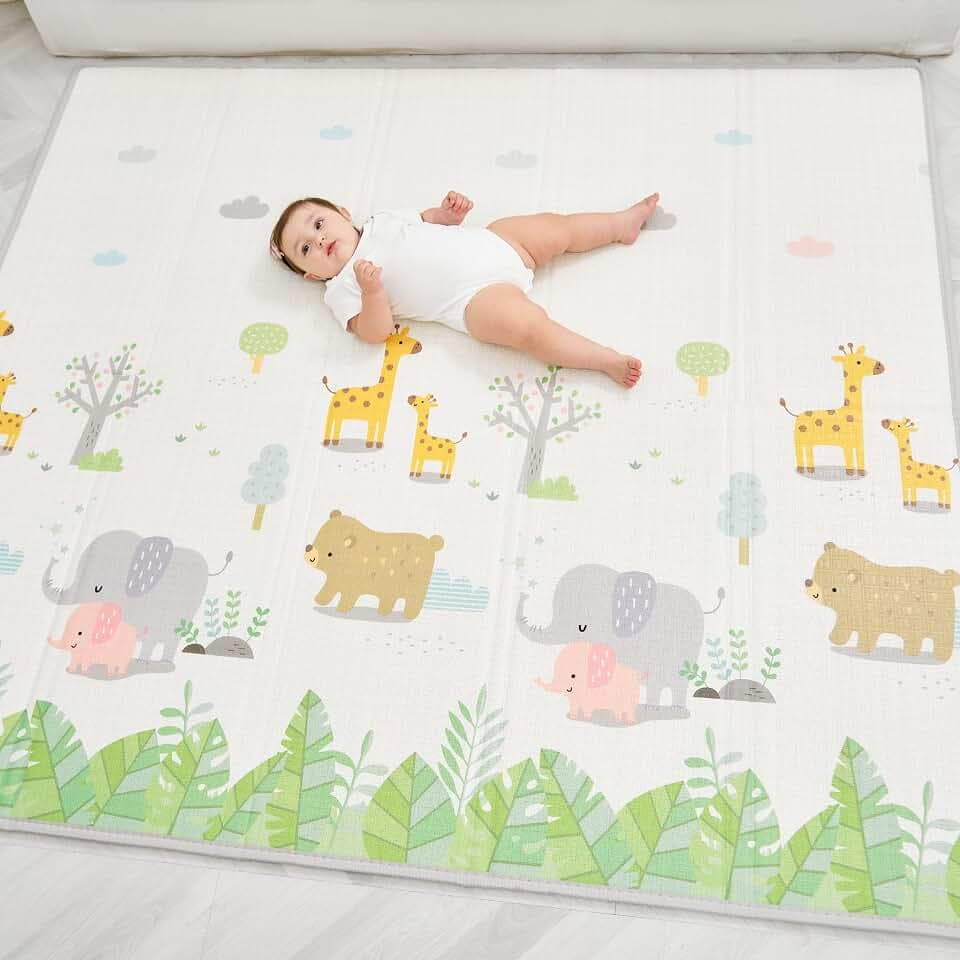 Krabbelmatte Baby Faltbar Spielmatte Kinder Spieldecke 180x200x1.5cm Krabbeldecke Für Baby - Babymatte Kindermatte - Schaumstoffmatte Kinderteppich- Spielteppich - Bodenmatte Kinder - Babygeschenk