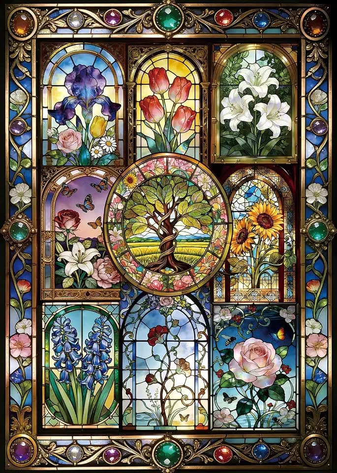 Stained Glass Puzzles for Adults 1000 Pieces