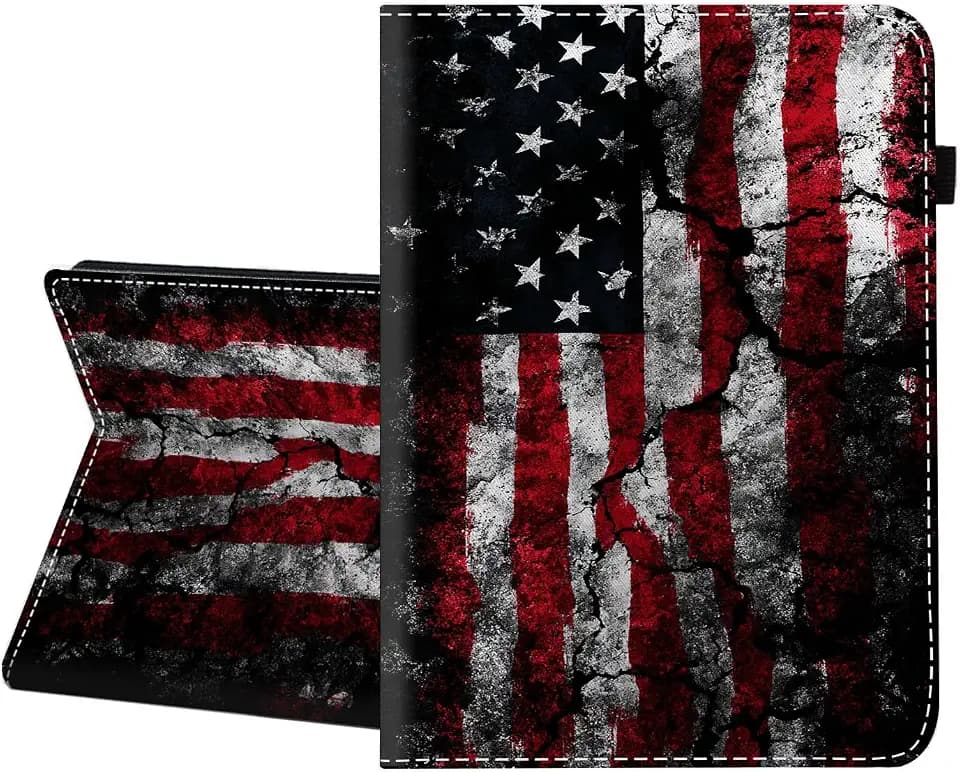 Case for iPad Pro 9.7 Inch 2016 (A1673 A1674 A1675),Premium PU Leather Cover with Auto Sleep Wake,American Flag