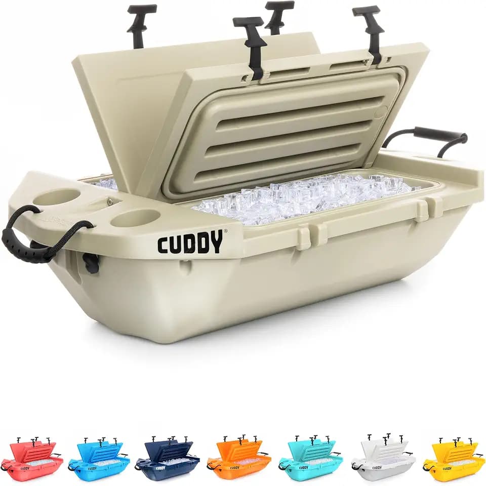 CUDDY Floating Cooler and Dry Storage Vessel for Land & Water – 40QT– Great for River, Beach, Kayak, Pool, & Lake - Multiple Color Options